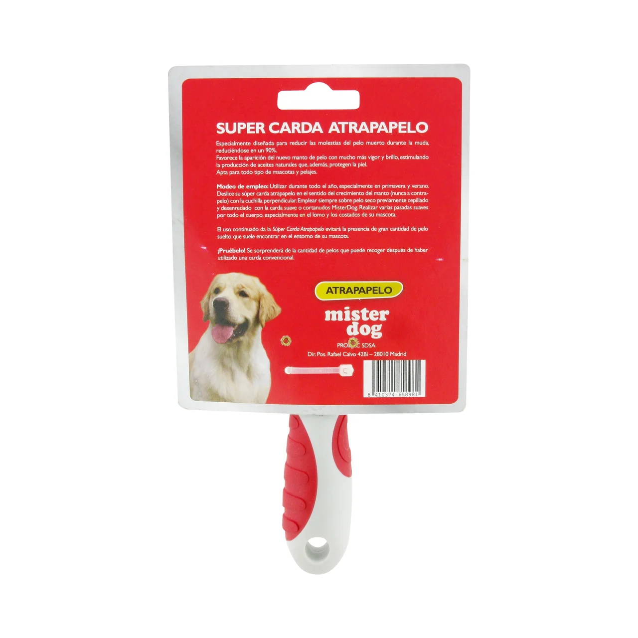 MISTER DOG Cepillo atrapapelo para perros en muda MISTER DOG 1 ud.