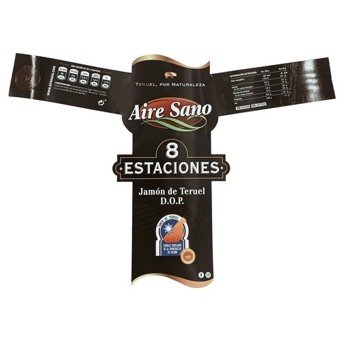 AIRESANO Jamón serrano con denominación de origen Jamón de Teruel AIRESANO pieza de 7 a 7.5 kilos (peso aproximado).