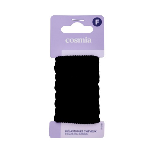 COSMIA Gomas elásticas de tamaño medio y color negro 8 uds.