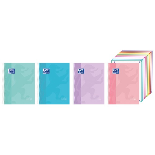 Cuaderno A4 Cuadrícula 5x5 Europeanbook 10 200 hojas, color Pastel surtidos. OXFORD