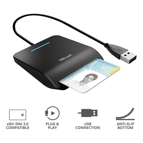 Lector de documentos de identidad TRUST Primo, conexión Usb.