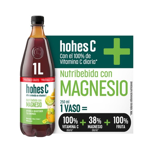 HOHES C Zumo multifrutas nutricional con extra de magnesio HOHES C 1 L.