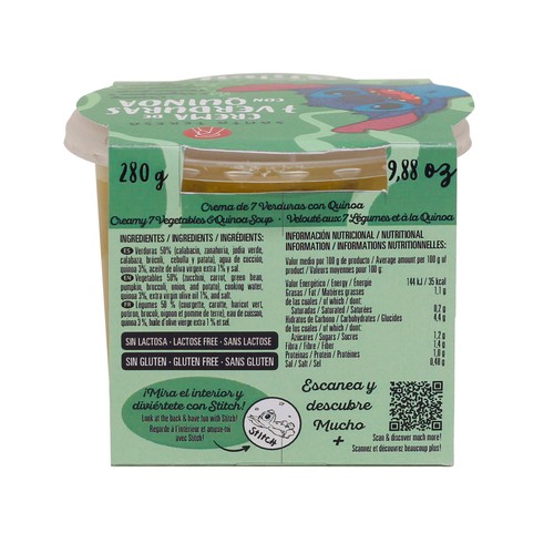 SANTA TERESA Stitch Crema de 7 verduras con quinoa 280 g.