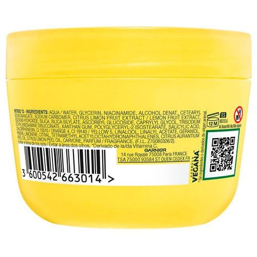 GARNIER Vitamina C Crema facial con acción hidratante y antimanchas 85 ml.