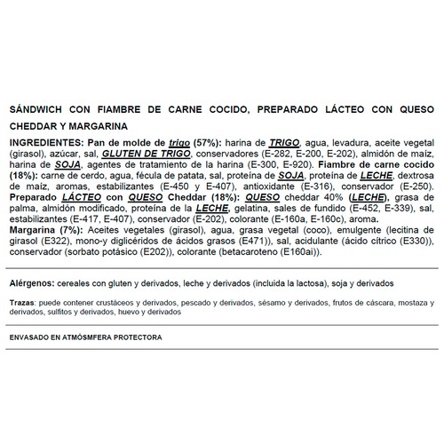 ÑAMING Sandwich mixto especial para calentar 2 x 120 g.