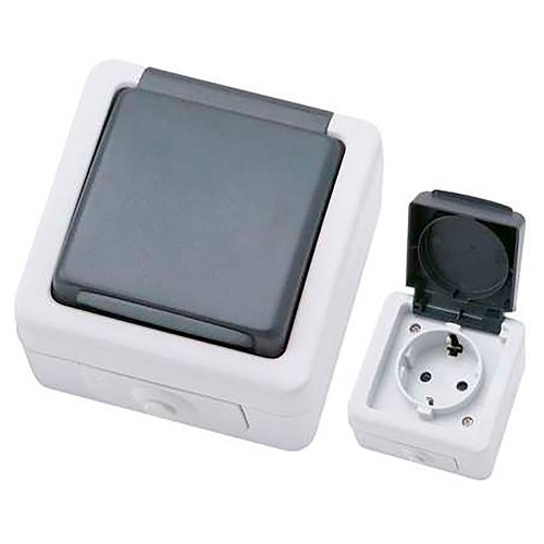 Base enchufe estanca gris 16a 250v ip-54 . OSCA.