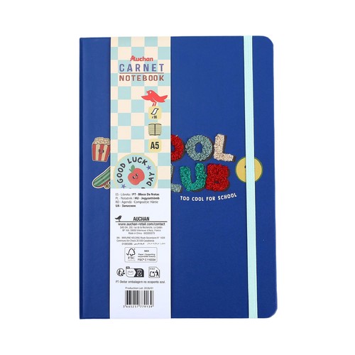 Cuaderno A5 1 raya horizontal 96 hojas Retro Color. ALCAMPO