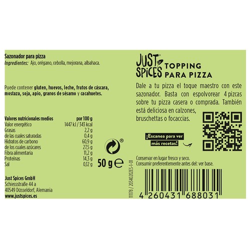 HEINZ Topping para pizza jus 50 gr.