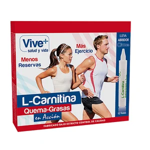 VIVE+ SALUD Y VIDA Complemento alimenticio con edulcorante a base de L-Carnitina líquida 12 uds. 120 ml.