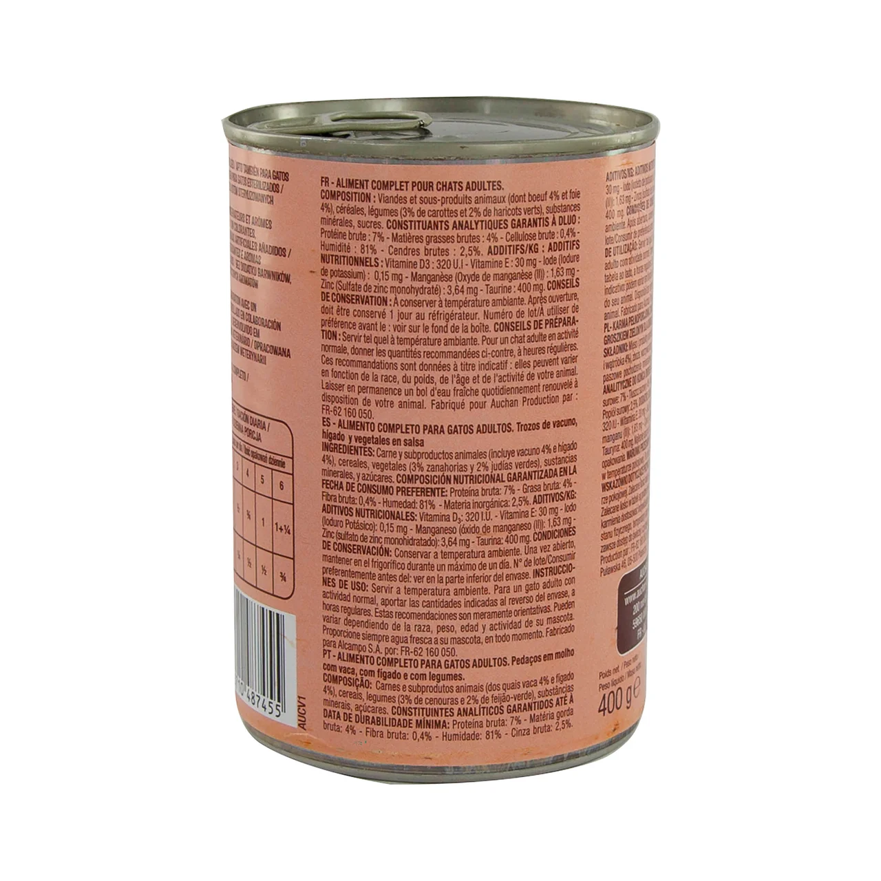 PRODUCTO ALCAMPO Bocaditos en salsa de buey para gatos esterilizados 400 g.
