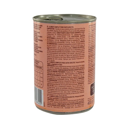 PRODUCTO ALCAMPO Bocaditos en salsa de buey para gatos esterilizados 400 g.