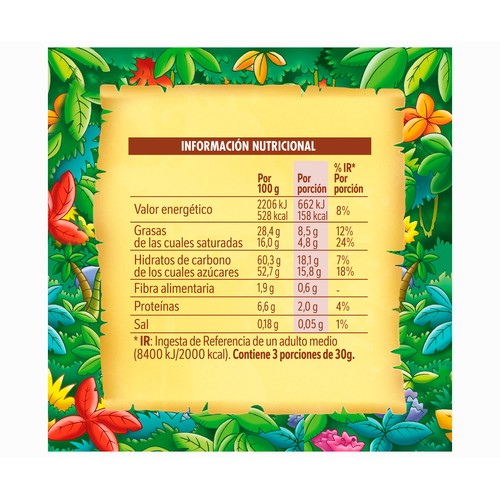 JUNGLY Chocolate con leche y galleta 90 gr.