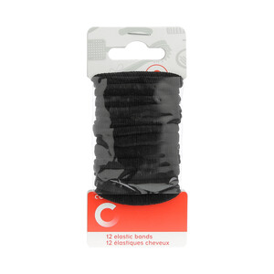 COSMIA Gomas elásticas de tamaño medio y color negro COSMIA 12 uds.