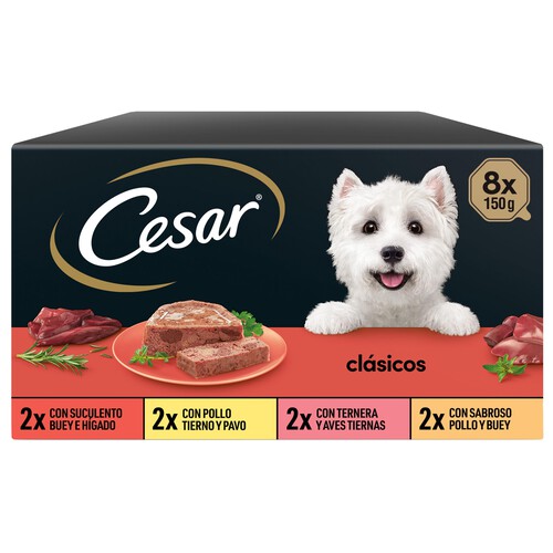 CESAR Comida para perro tarrina variada CESAR 8 x 150 g.