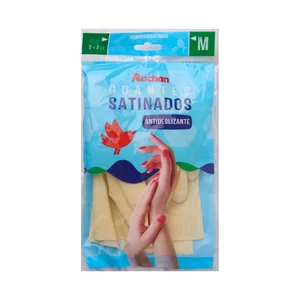 PRODUCTO ALCAMPO Guantes de látex satinado talla mediana 7-7 1/2 1 par