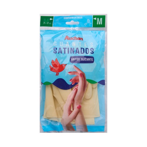 Guantes de látex satinado talla mediana 7-7 1/2 PRODUCTO ALCAMPO 1 par