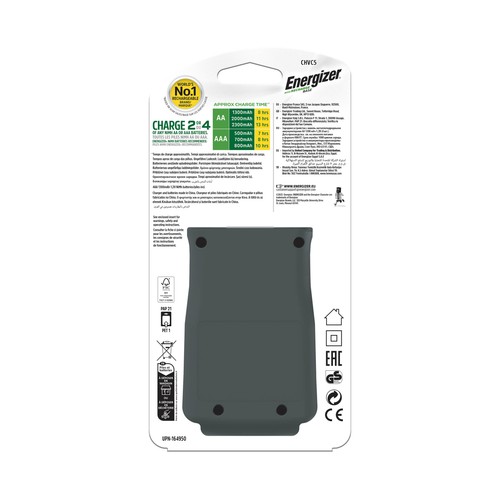 Cargador de pilas del tipo AA/AAA + 4 pilas del tipo AA 1300 mAh, carga por Usb, ENERGIZER.
