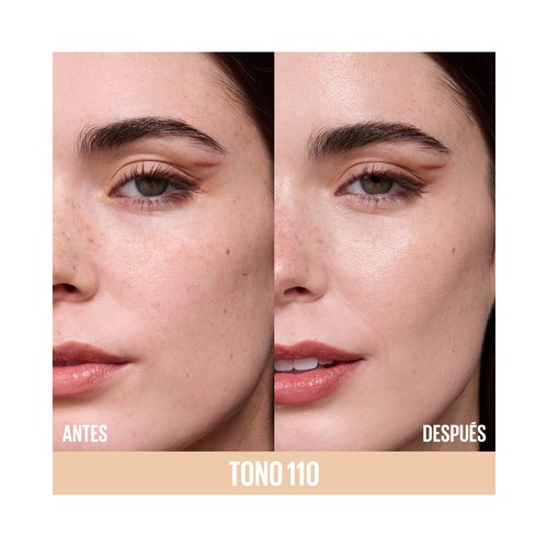 MAYBELLINE Lifter plump & glow tono 110 Base de maquillaje fundente con FPS 15.