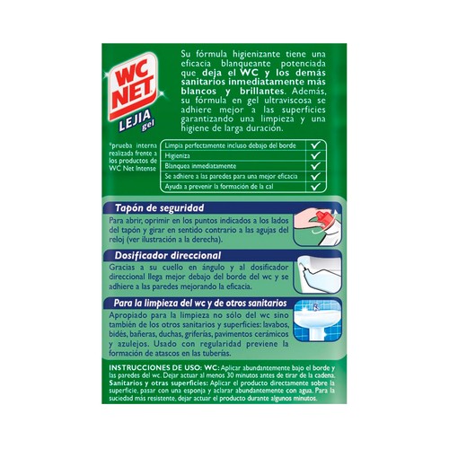 WC NET Gel limpiador WC aroma verde eucalipto 750 ml.