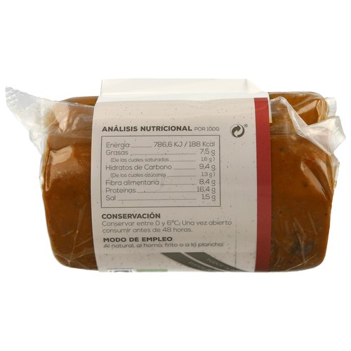 AHIMSA Burger vegetal a base de setas y pimientos ecológico AHIMSA 750 g.