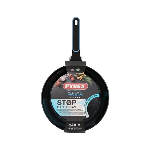 Sartén de aluminio forjado 28 cm. revestimiento antibiosis, apta para inducción, PYREX.