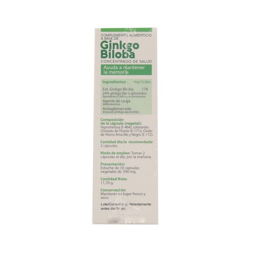 VIVE ADVANCE Complemento alimenticio a base de Ginkgo Biloba VIVE ADVANCE 30 uds.