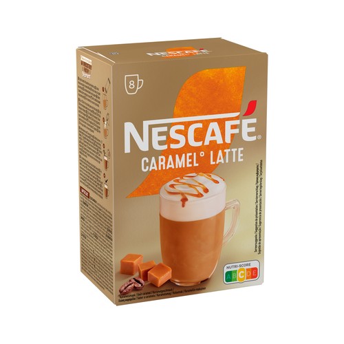 NESCAFÉ GOLD Café latte soluble con un toque a caramelo 8 sobres 136 g.