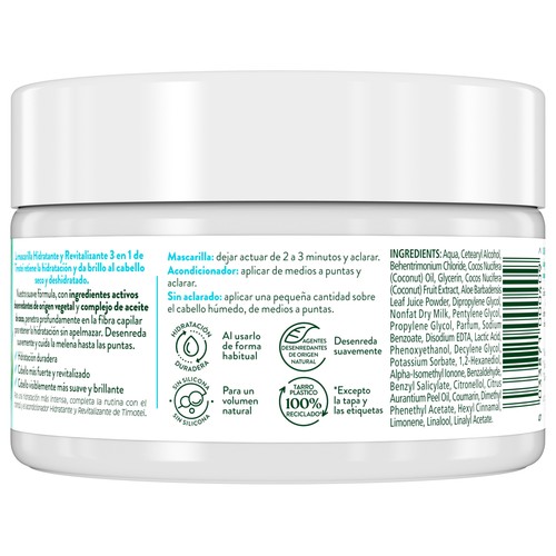 TIMOTEI Mascarilla capilar 3 en 1 para cabellos secos y deshidratados 300 ml.