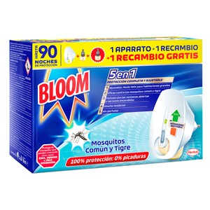 BLOOM Insecticida eléctrico líquido máxima protección aparato + 2 recambios 18 ml.