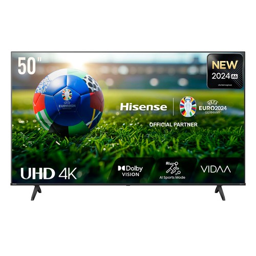 Televisión 127 cm (50") LED HISENSE 50A6N, 4K, VIDAA, Smart TV, color negro.