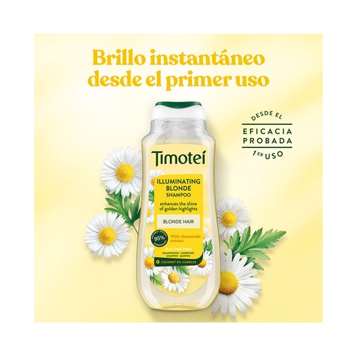 TIMOTEI Champú con camomila, para cabellos rubios y mechas , sin siliconas 300 ml.
