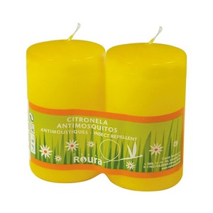 Pack de 2 velas cilindricas perfumadas de 100x50 milímetros e impregnadas con esencia de citronela