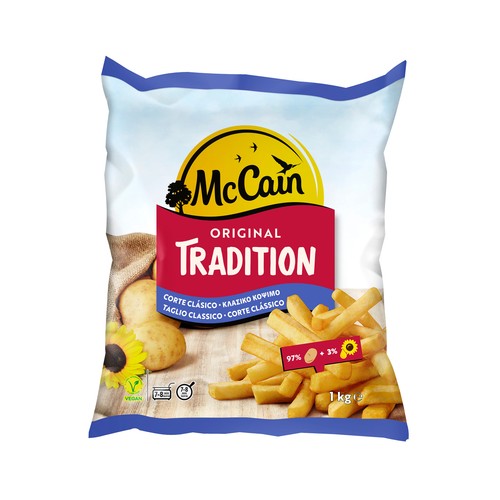 McCAIN Patatas prefritas con corte clásico y ultracongeladas McCAIN Tradition 1 kg.