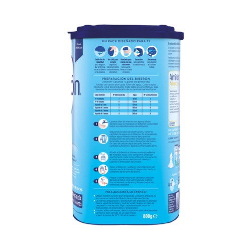 ALMIRÓN Advance 1 Leche (1) de inicio para recién nacidos, desde el primer día 800 g.