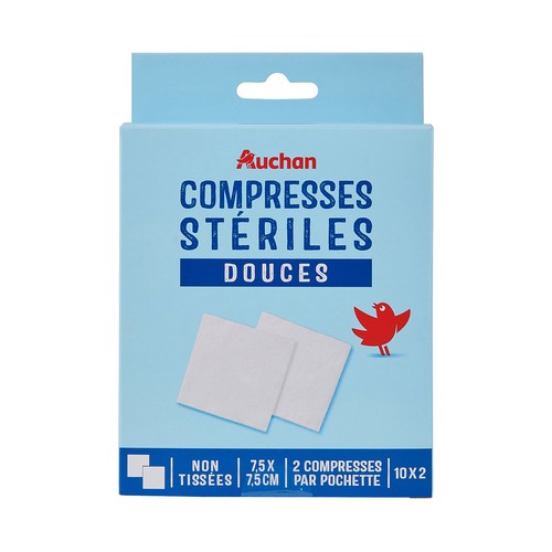 Compresas estériles ultra suaves de 7.5x7.5 cm PRODUCTO ALCAMPO 20 uds.
