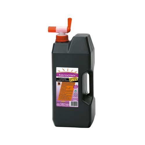 Pack de 4 botella de 4 litros de parafina KEROCLAIR Extra Plus, combustible puro, sin olor.