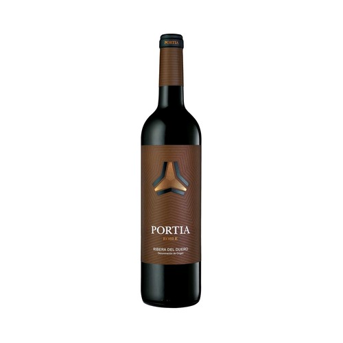 Vino tinto roble con denominación de origen Ribera del Duero PORTIA botella de 75 cl.