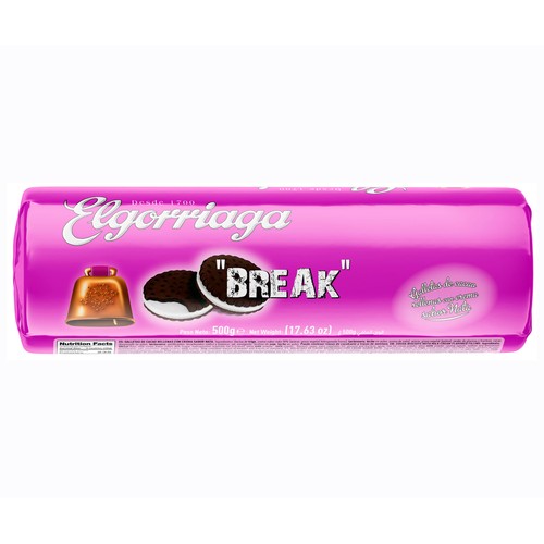 ELGORRIAGA Galletas de cacao rellenas de crema de nata 500 g.