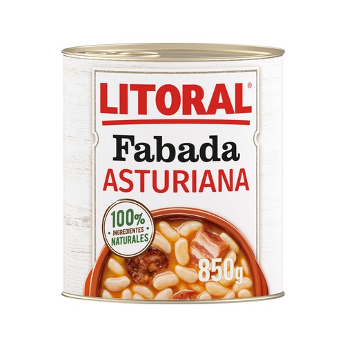 Fabada Asturiana con selectos embutidos asturianos LITORAL lata de 850 g.