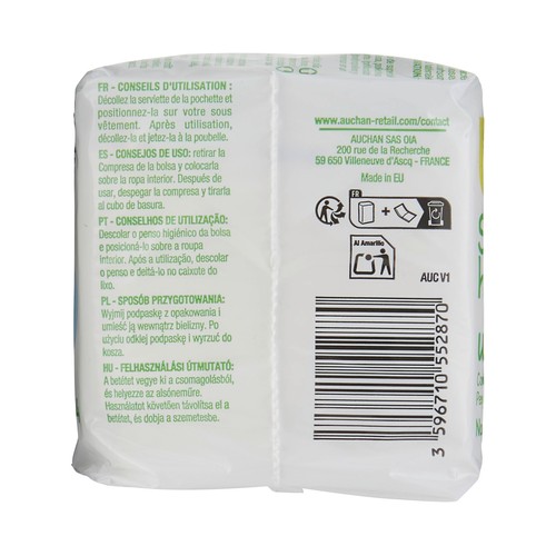 PRODUCTO ECONÓMICO ALCAMPO Compresas higiénicas ultrafinas normales, sin alas 14 uds.