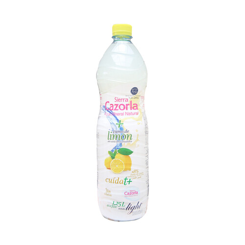CAZORLA Agua mineral con zumo de limón sin azúcares añadidos botella 1,25 l.