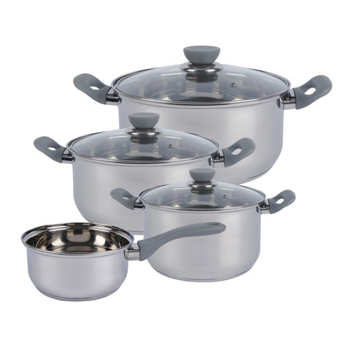 Bateria de cocina de 7 piezas modelo Dresden fabricada en acero inoxidable TABERSEO.