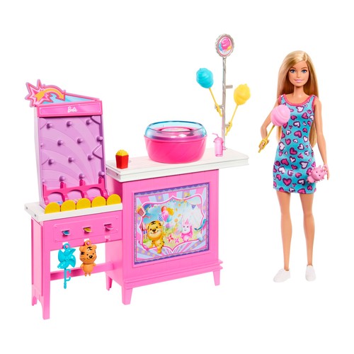 BARBIE Muñeca con Stand de Algodón de Azúcar +3 Años