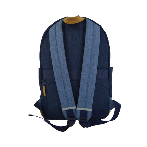 Mochila de viaje con varios compartimentos en tonos azules con capacidad para 18L, AIRPORT ALCAMPO.