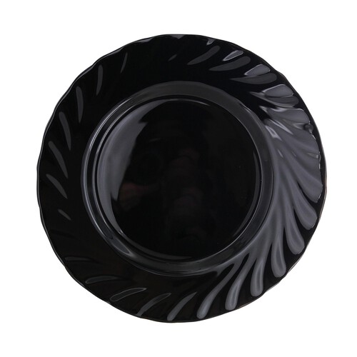 Plato de postre redodndo de vidrio color negro , 19,5cm. Trianon LUMINARC.