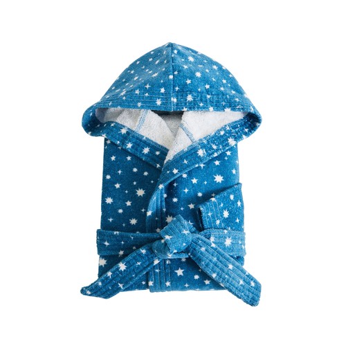 Albornoz infantil de algodón con capucha, talla 6/8,  densidad 360g/m², ACTUEL.