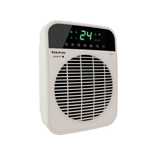 Calefactor cerámico TAURUS Alpatec Factor Connect, conexión Wi-Fi, 2000W, termostato, función ventilación, temporizador. 
