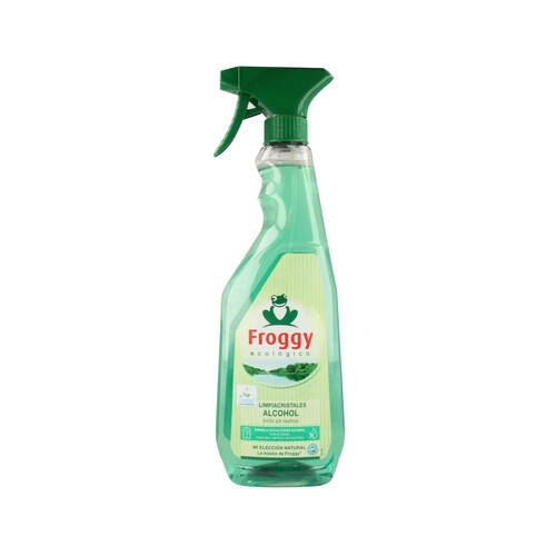 FROGGY Limpiacristales de pistola ecológico con alcohol, brillo sin rastros FROGGY 750 ml.