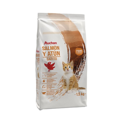 PRODUCTO ALCAMPO Alimento completo para gatitos a base de salmón y atún 1.5 kg