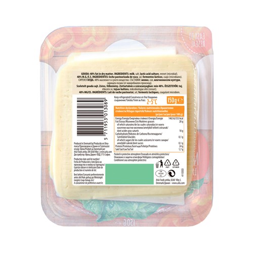 ARLA Queso en lonchas gouda 150 g.